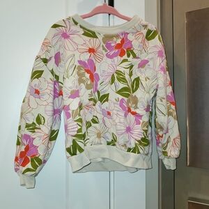 GAP Kids Floral Sweatshirt - Pink, Green, Cream